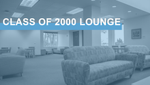 Image link with text "Class of 2000 Lounge" over an image of the Carolina Union's Class of 2000 Lounge