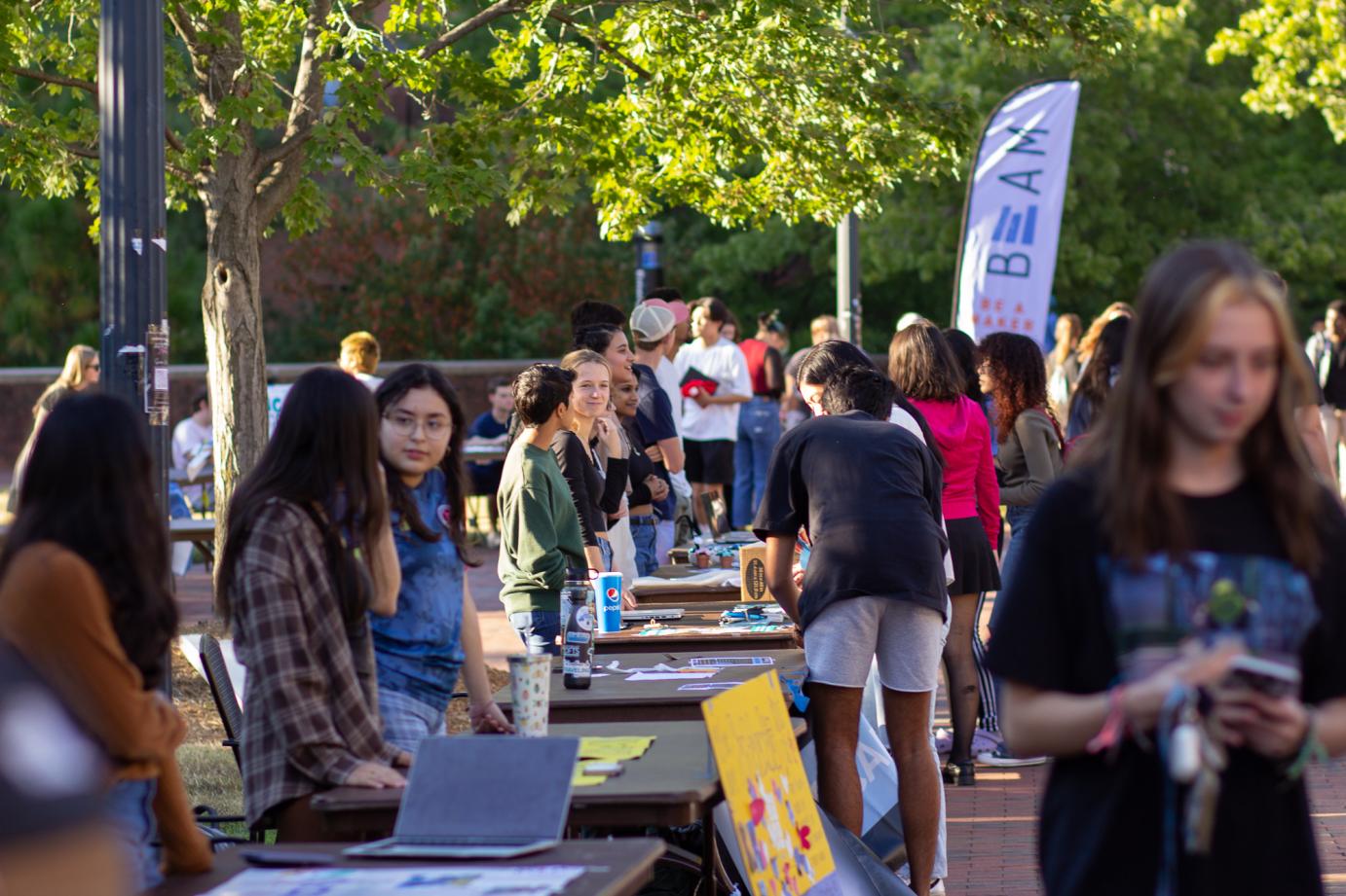 Header image showing the First Year Faves tabling event at Ram's Head on campus.