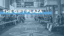 Image link with the words "The Gift Plaza" over an image of the Gift Plaza