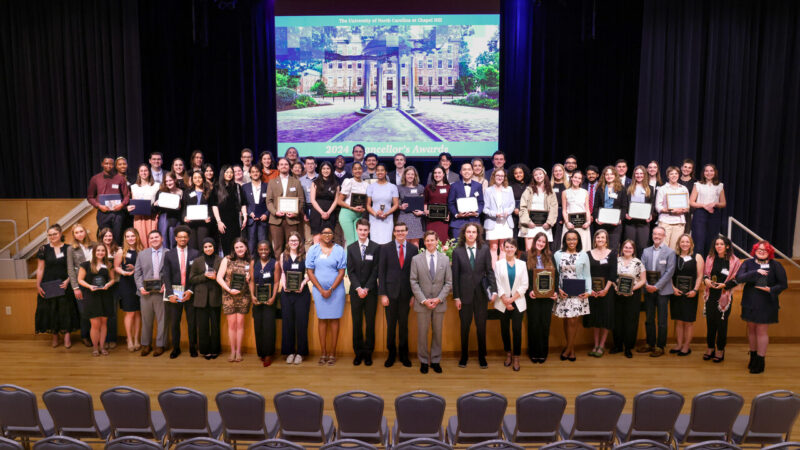 Group photo at the 2024 Chancellor's Awards of award recipients.