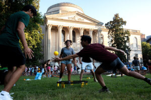 Photo of students playing activities at Fallfest 2023.