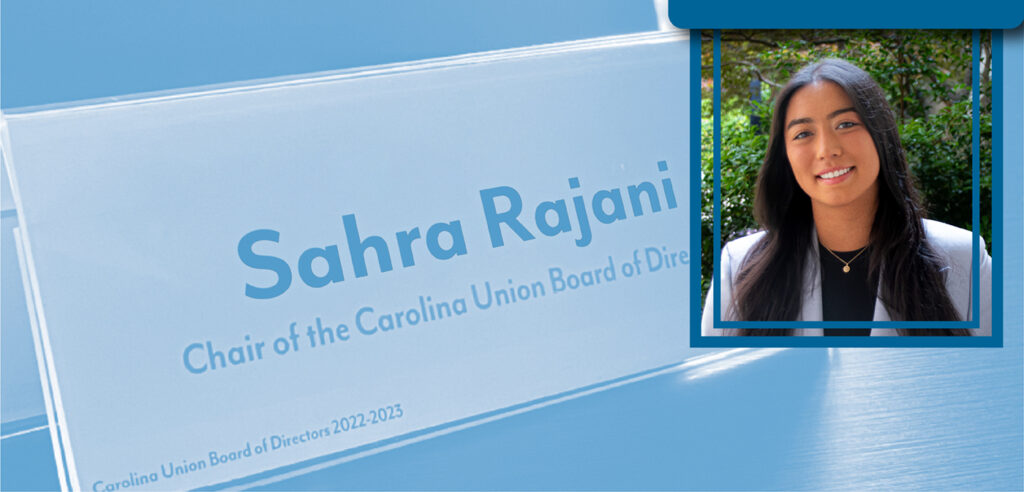 Display graphic for the 2024-2025 Carolina Union Board Chair.