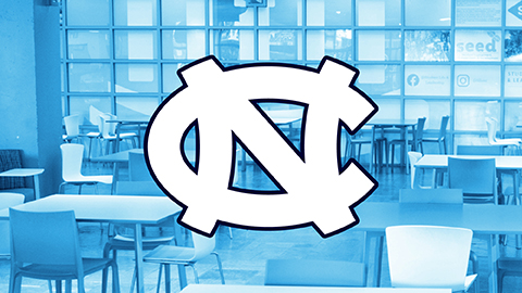 UNC Interlocking logo with background image used for the Feature image of the Buildings Update section.